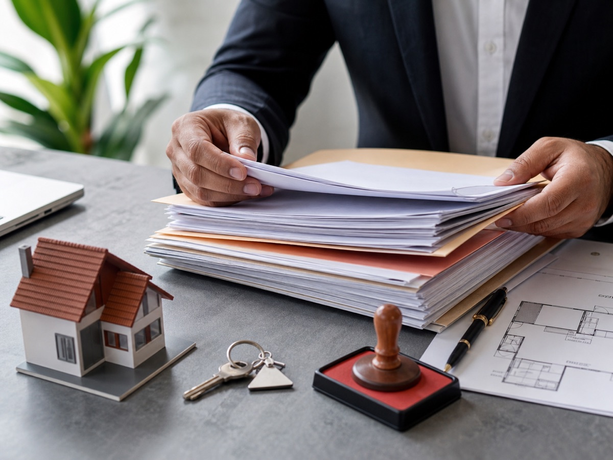 Professional organizing property registration documents and keys